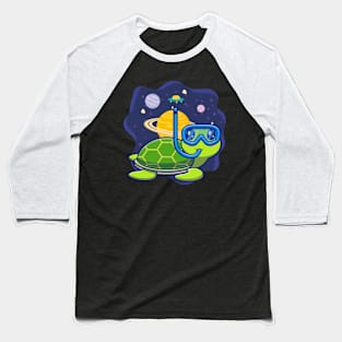 Space Turtle Funny Baseball T-Shirt